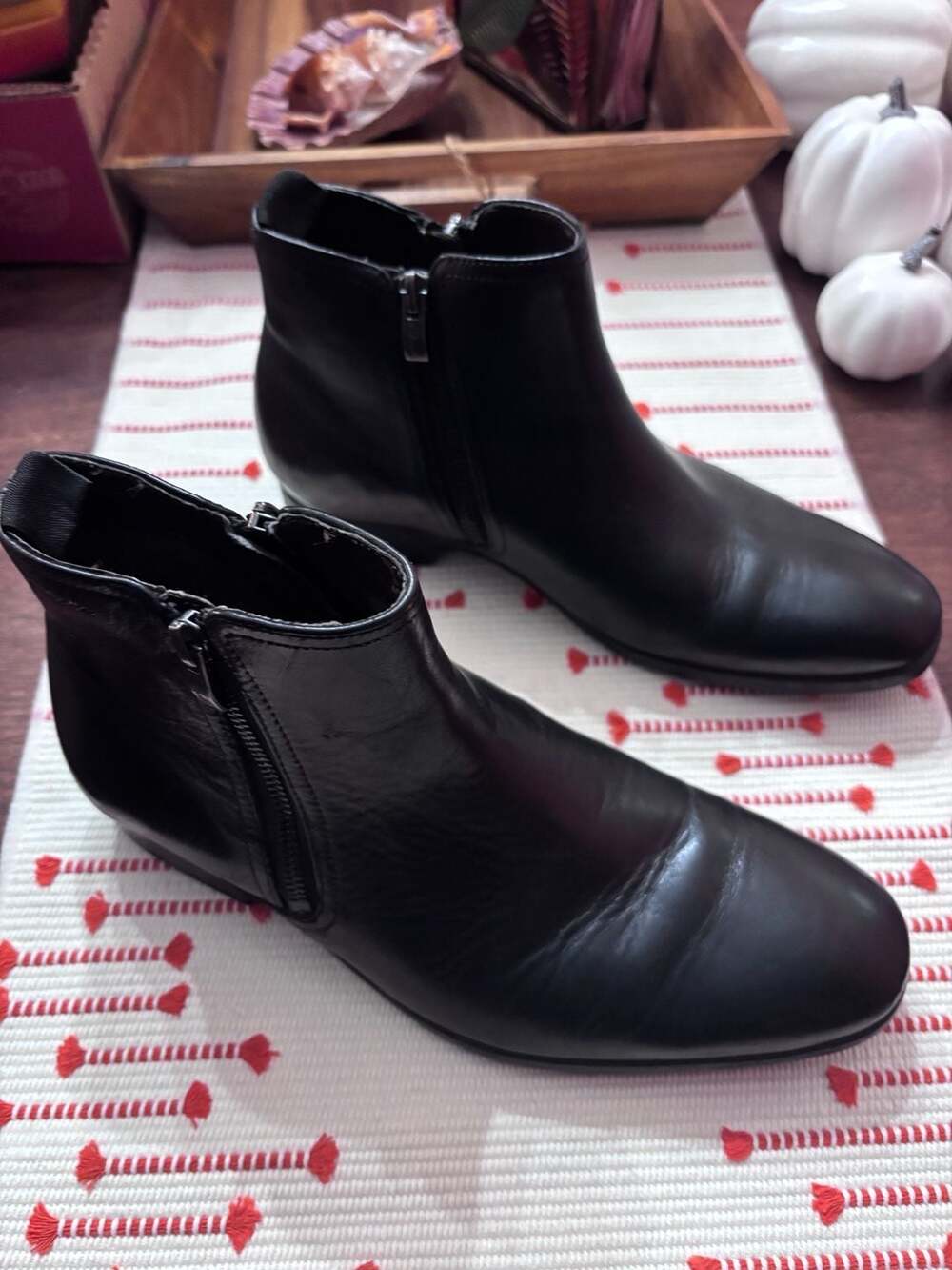 Clarks Men's Black Leather Ankle Boots Size 7